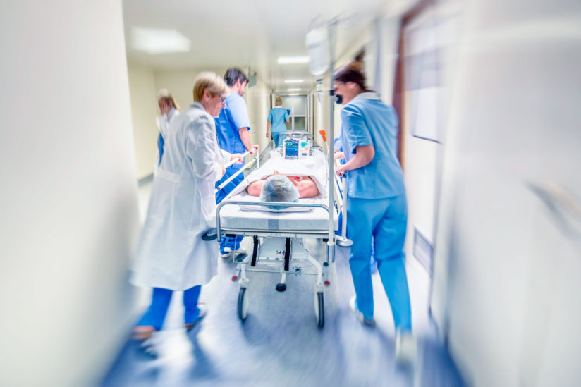 Blurred emergency in hospital